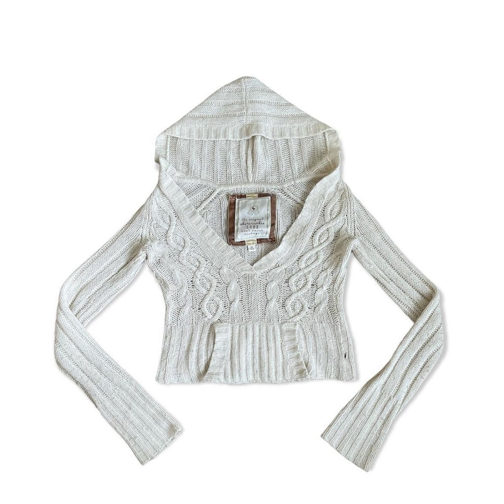 Y2k 2000s Vintage Abercrombie & Fitch Wool Rabbit Hair Cable Knit Sweater